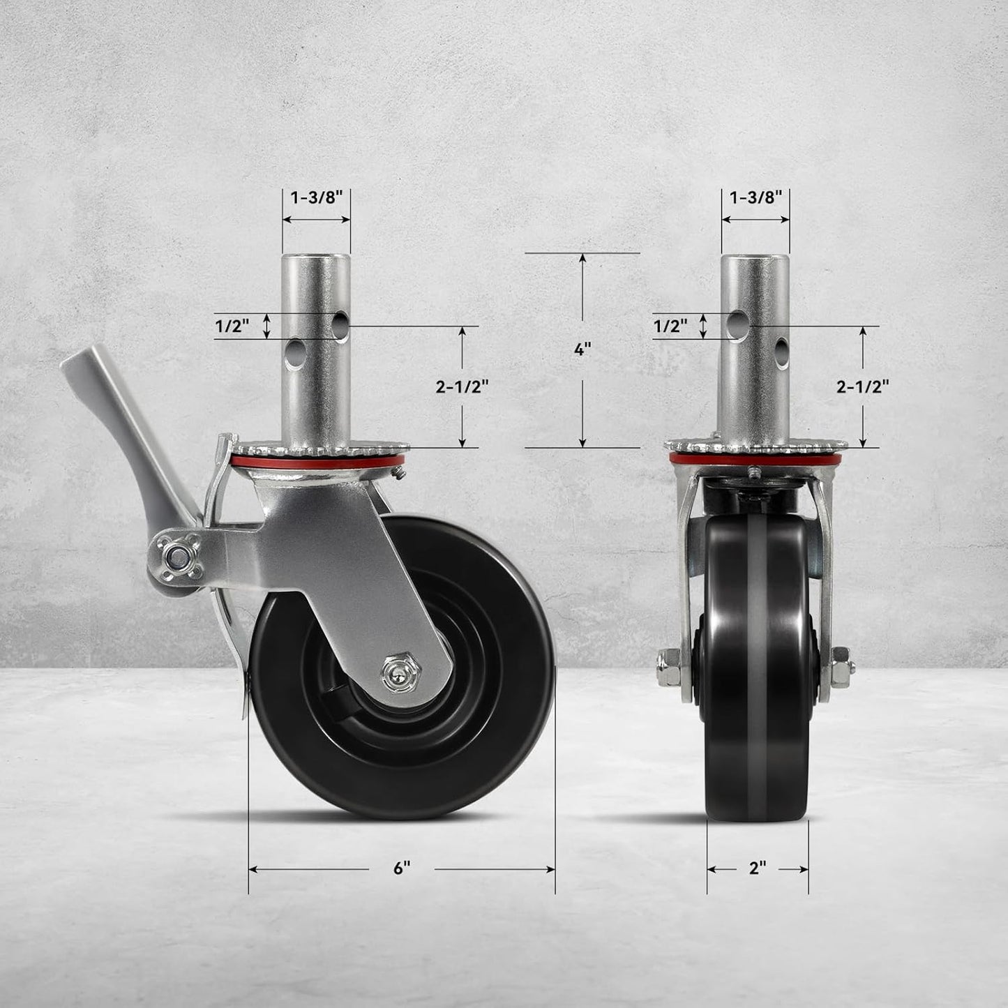 2" Wide Phenolic Scaffolding Casters