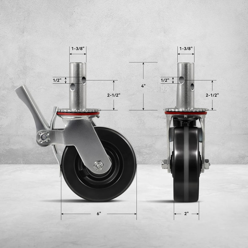 2" Wide Phenolic Scaffolding Casters