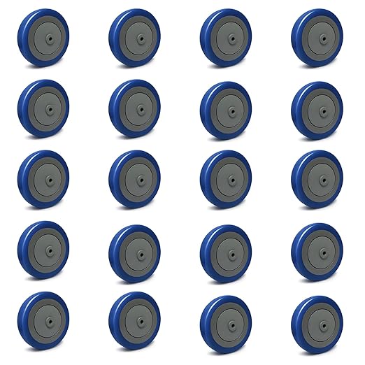 5"x 1-1/4" Polyurethane Shopping Cart Wheels (Blue/Red)