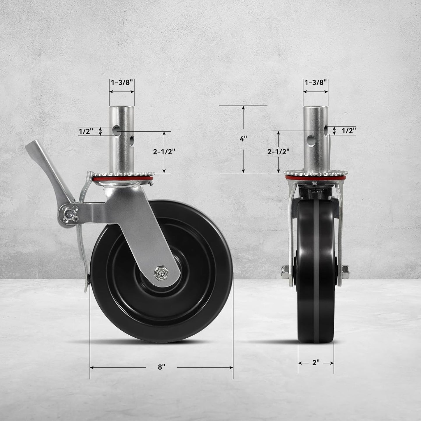 2" Wide Phenolic Scaffolding Casters