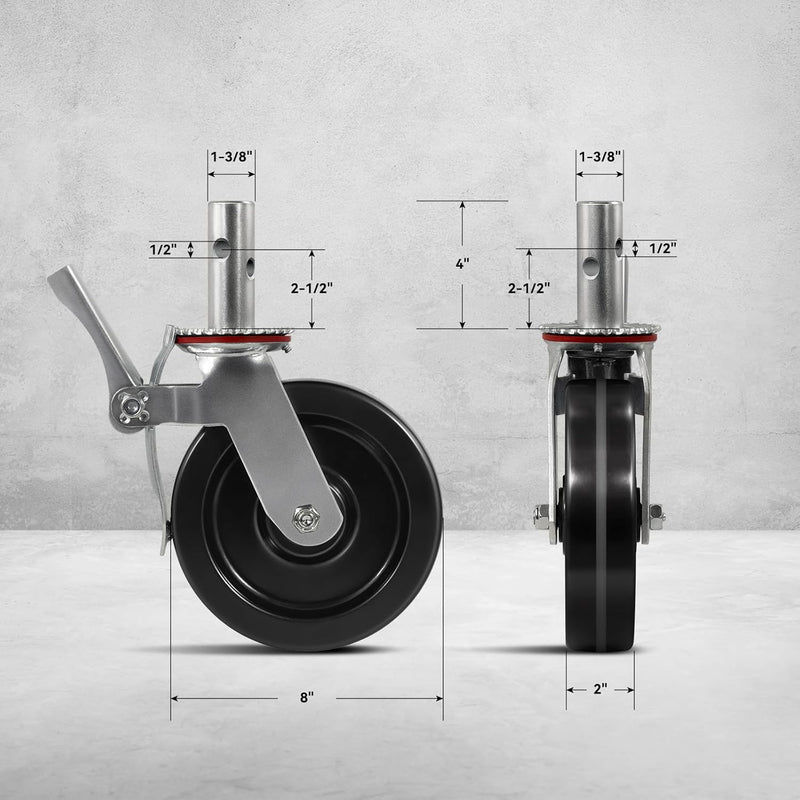2" Wide Phenolic Scaffolding Casters