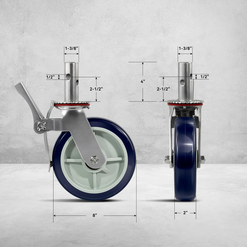 2" Wide Polyurethane on Polyolefin Scaffolding Casters