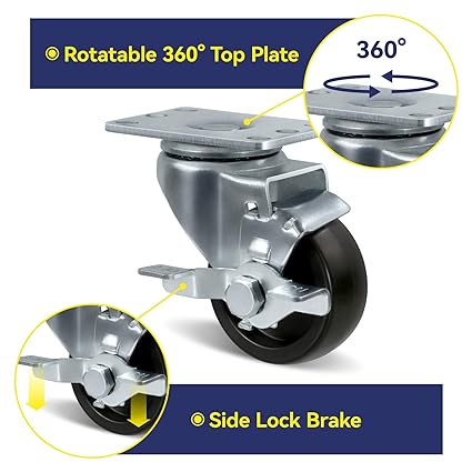 1-1/4" Wide Polyolefin Casters