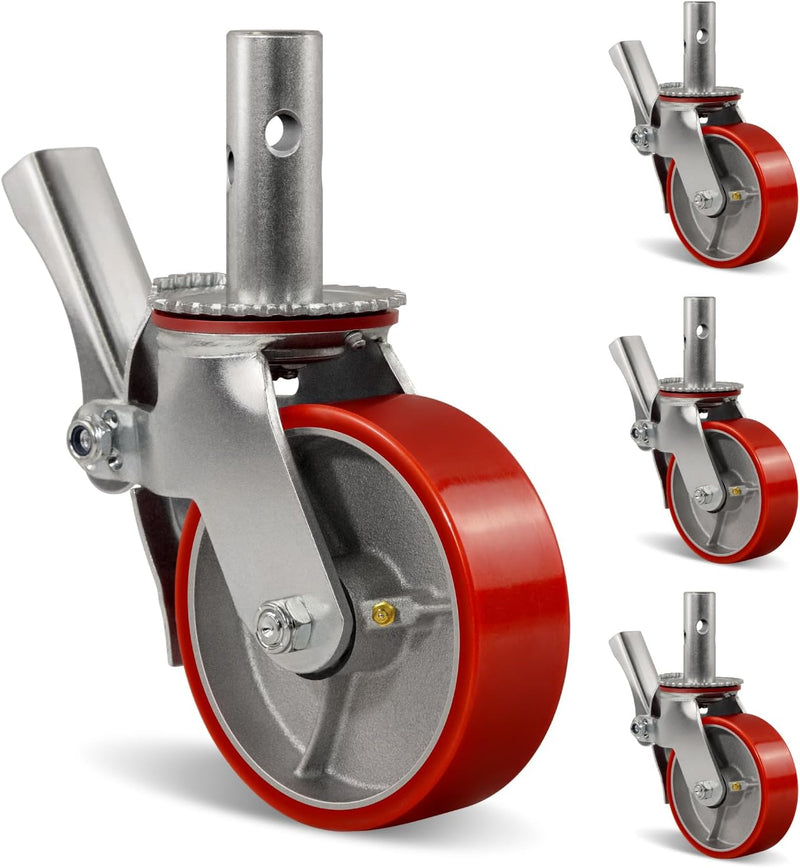 2" Wide Polyurethane on Steel Scaffolding Casters