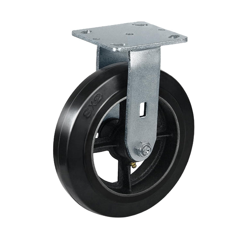 2" Wide Rubber Tread Cast Iron Caster