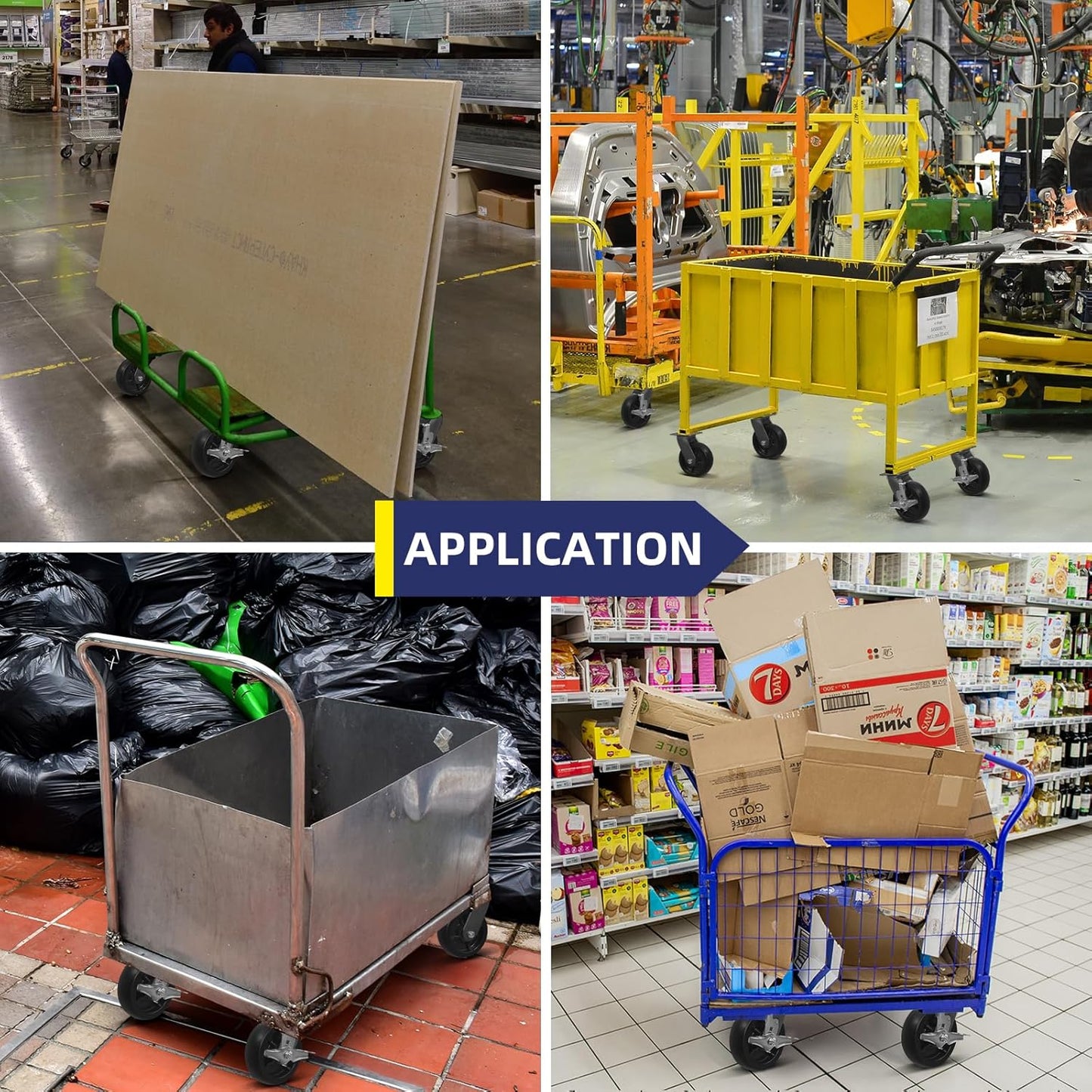 6"x 2" Heavy Duty Polyolefin Casters (Unplated)