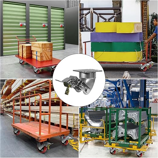 SUPER Heavy Duty Kingpinless Caster Yoke - 2200 LBS Capacity, Industrial Grade Steel Frame and 4" X 4 1/2"Plate, Swivel Caster Replacement