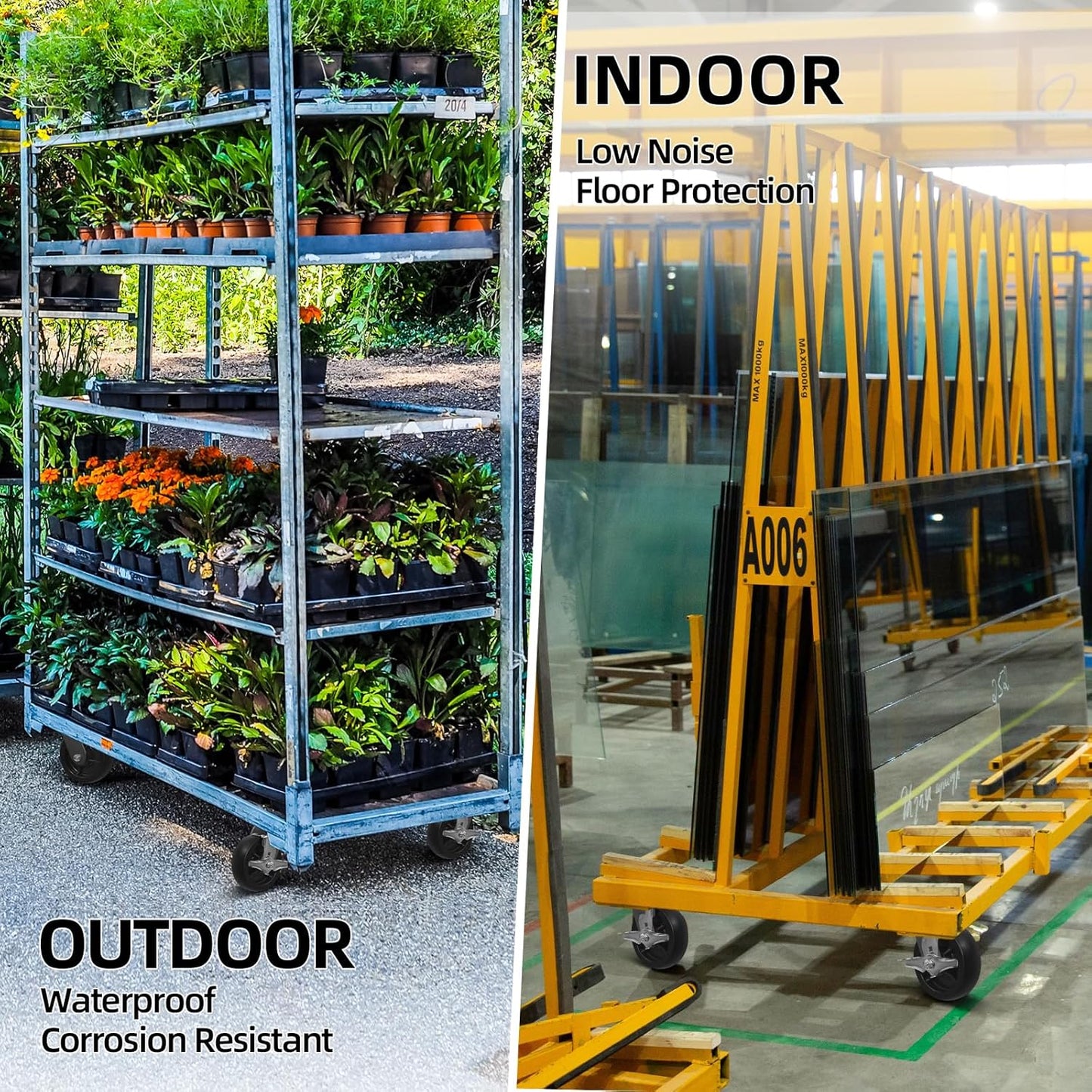 6"x 2" Heavy Duty Polyolefin Casters (Unplated)