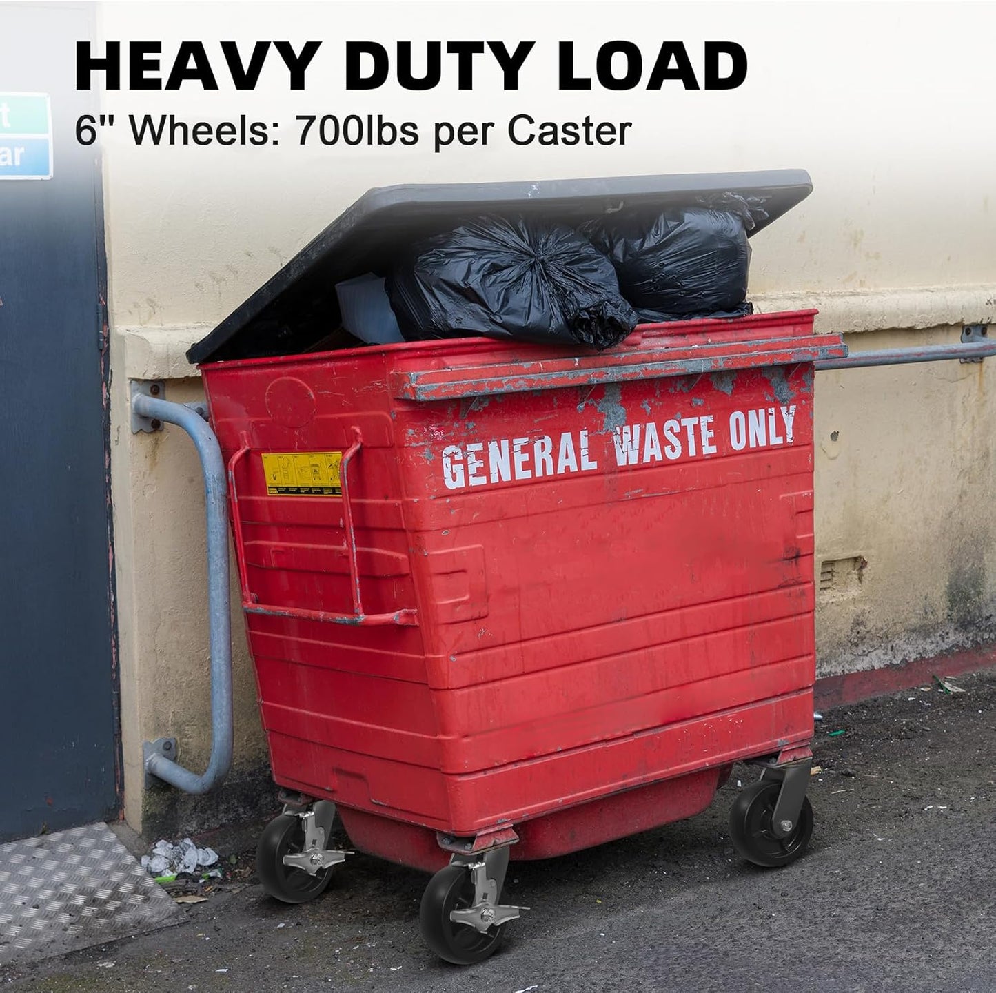 6"x 2" Heavy Duty Polyolefin Casters (Unplated)