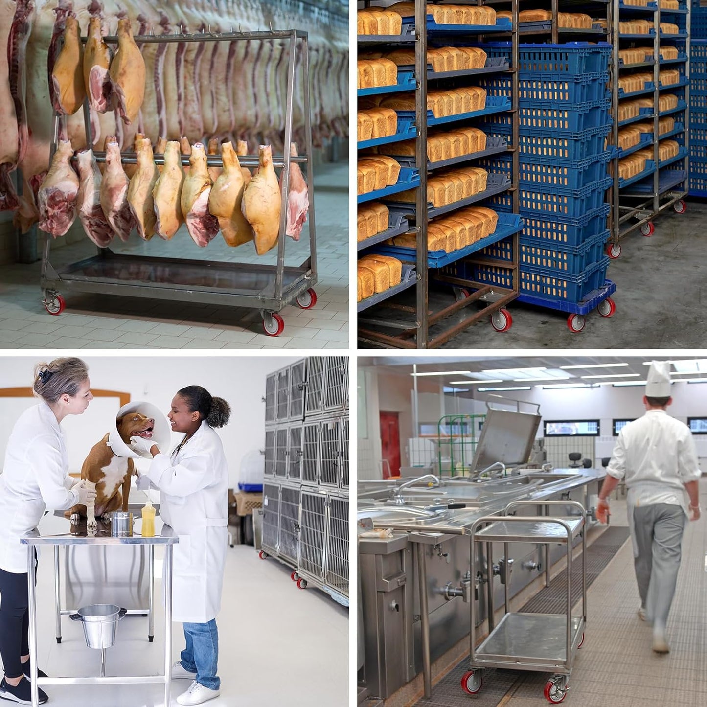 1-1/4" Wide Stainless Polyurethane Caster(red)