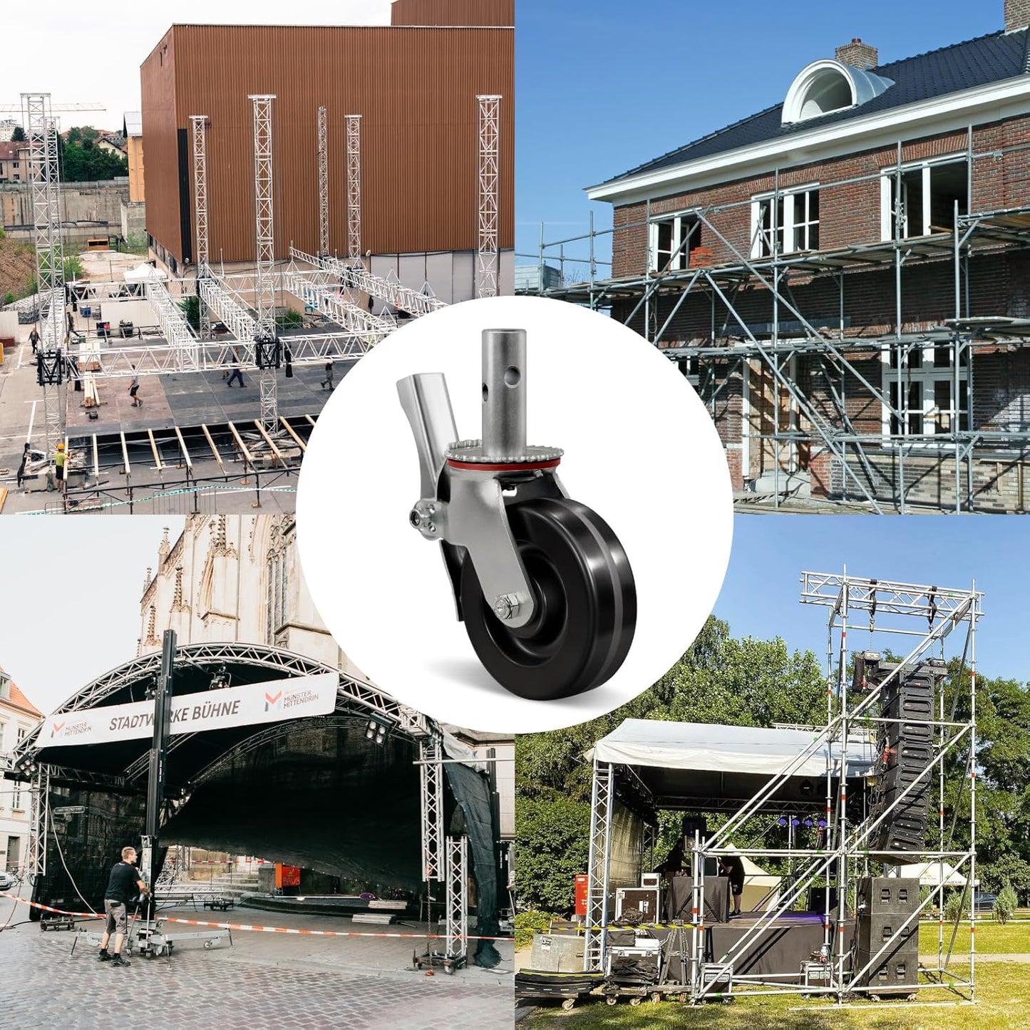 2" Wide Phenolic Scaffolding Casters