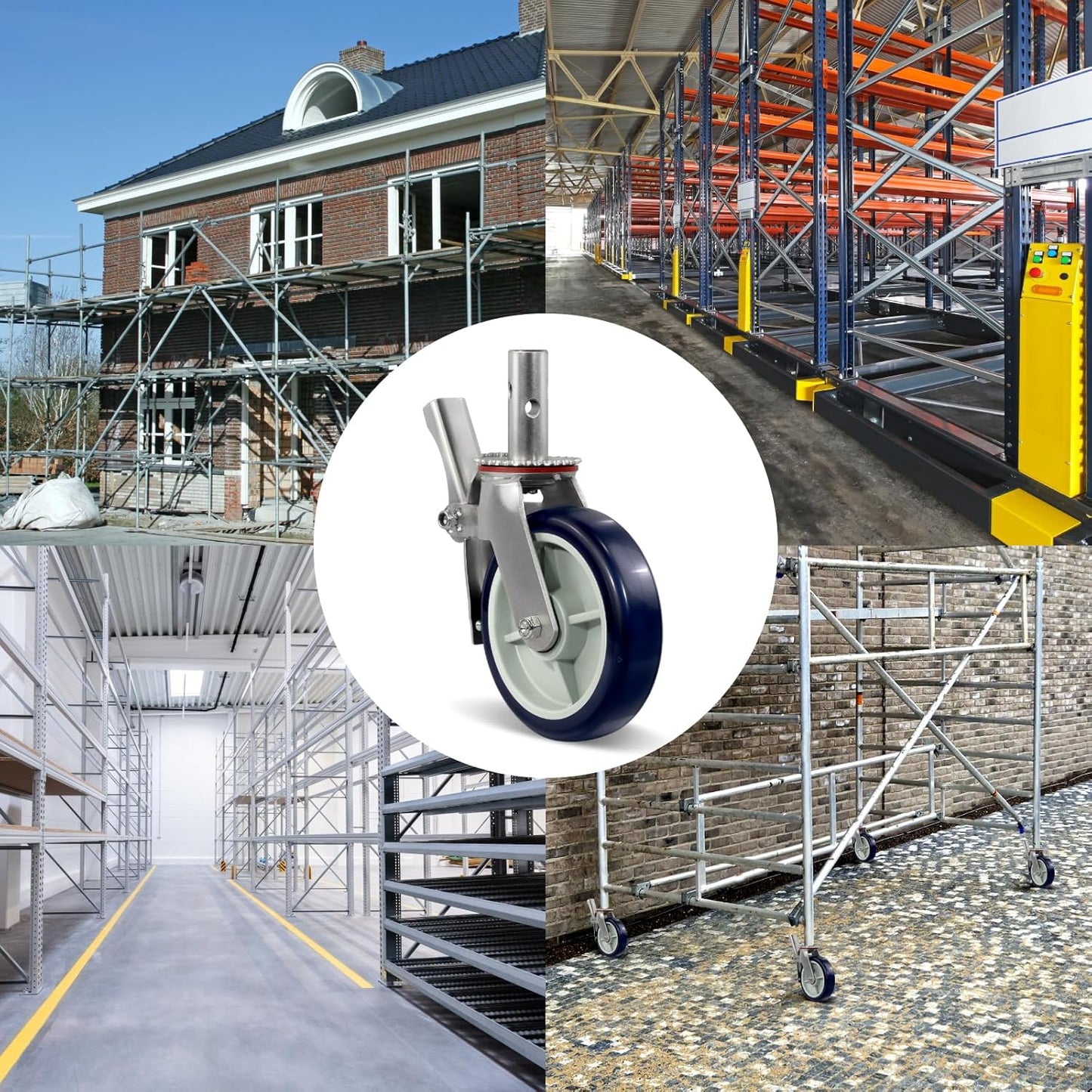 2" Wide Polyurethane on Polyolefin Scaffolding Casters