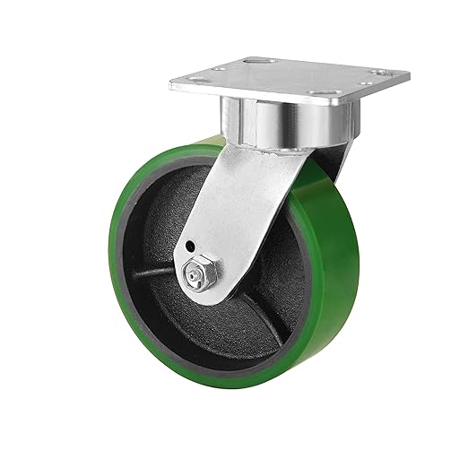 2" Wide Polyurethane on Cast Iron Kingpinless Casters