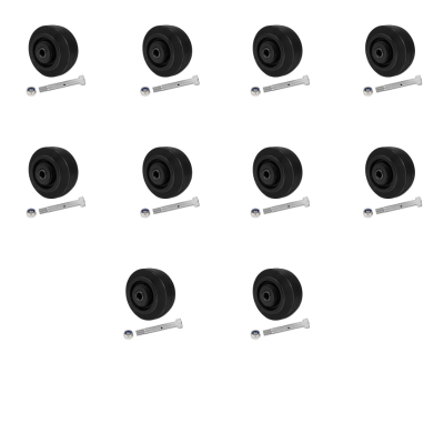 2" Wide Rubber Tread on Cast Iron Wheel