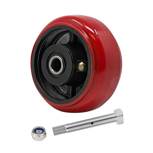 2" Wide Crowned Polyurethane on Steel Wheel