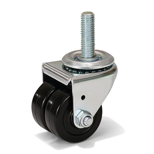 2"×3/4" Dual Wheels Low Profile Hard Rubber Caster