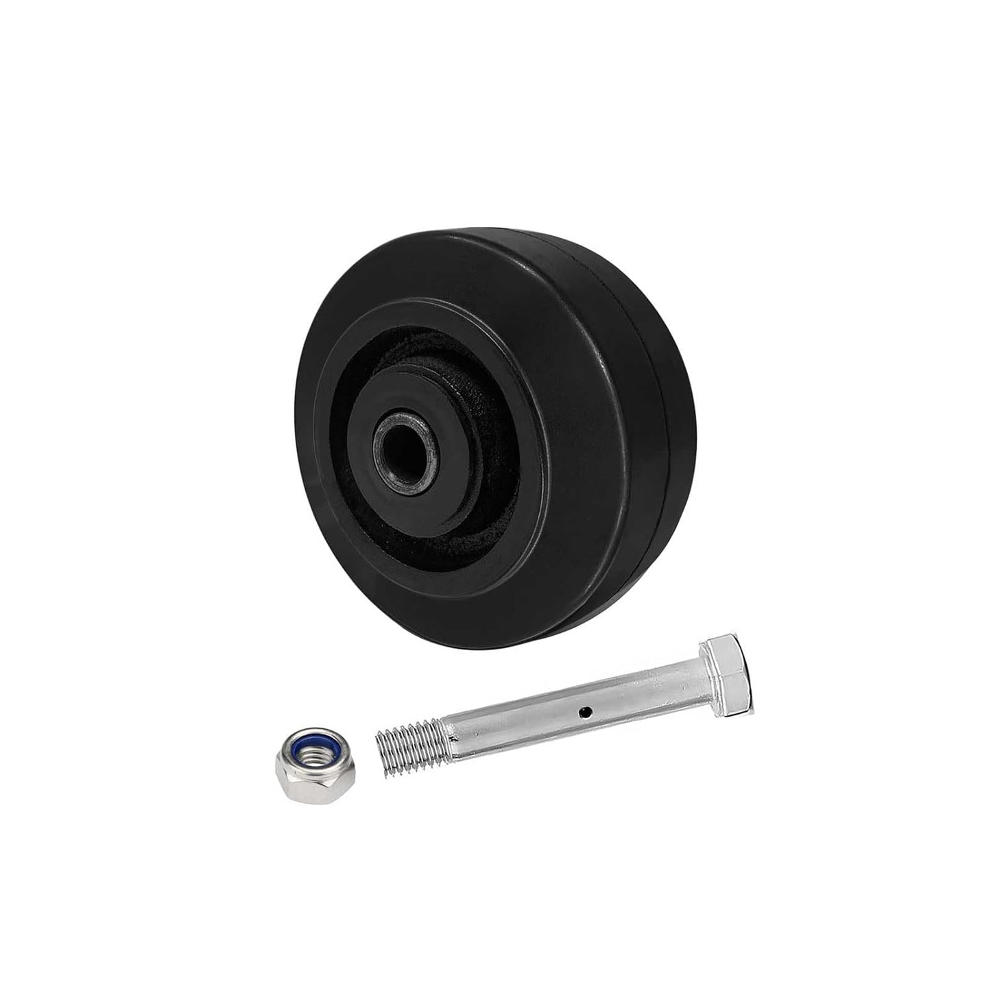 2" Wide Rubber Tread on Cast Iron Wheel