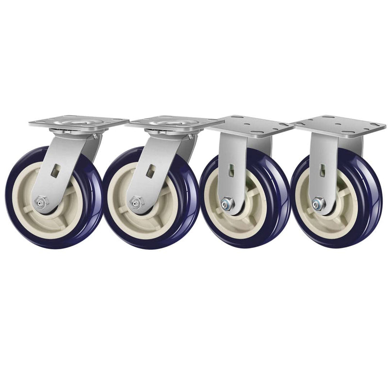 2" Wide Polyurethane on Polyolefin Casters