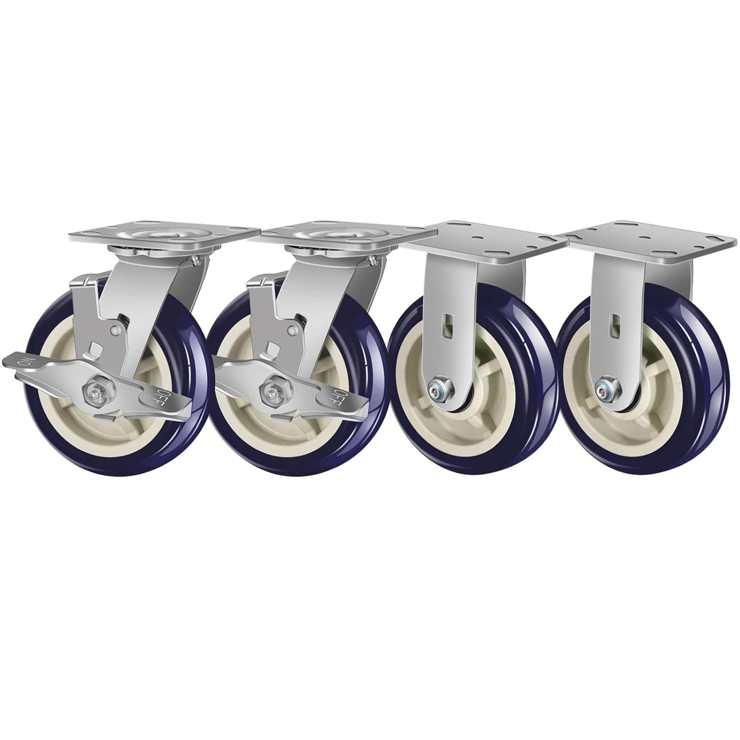 2" Wide Polyurethane on Polyolefin Casters