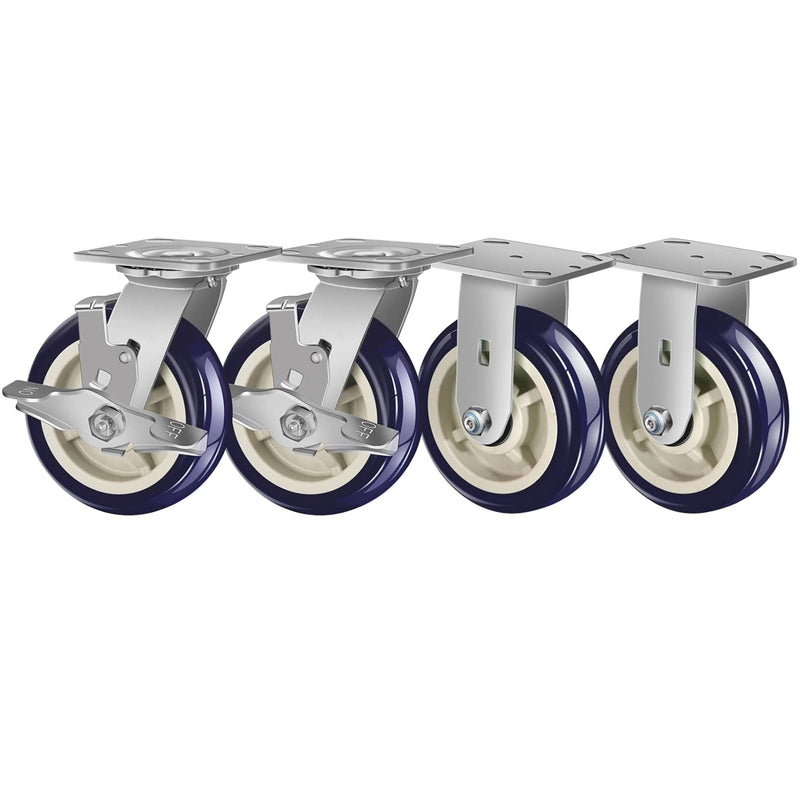 2" Wide Polyurethane on Polyolefin Casters