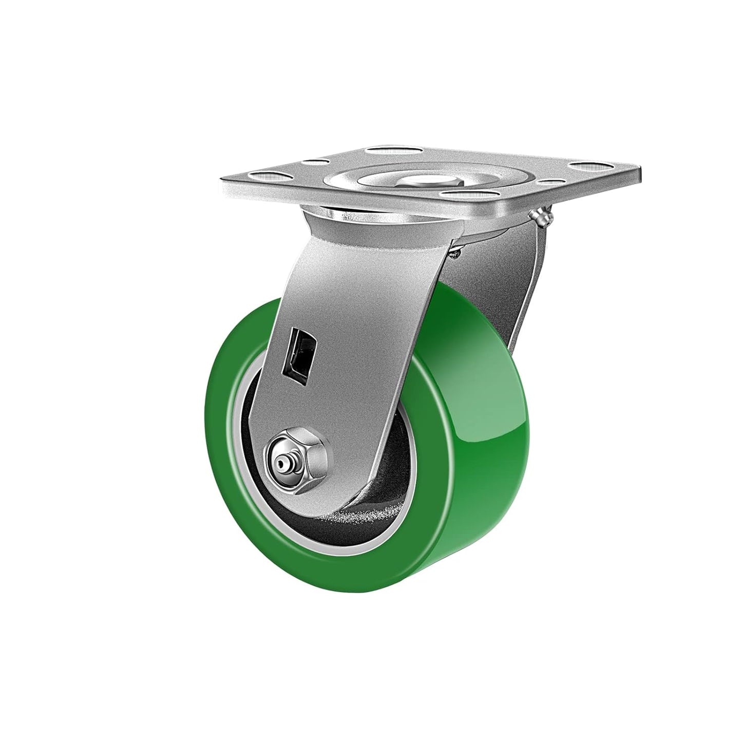 2" Wide Polyurethane on Aluminum Casters (Green)