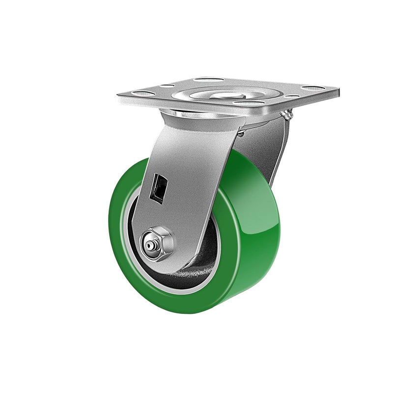 2" Wide Polyurethane on Aluminum Casters (Green)