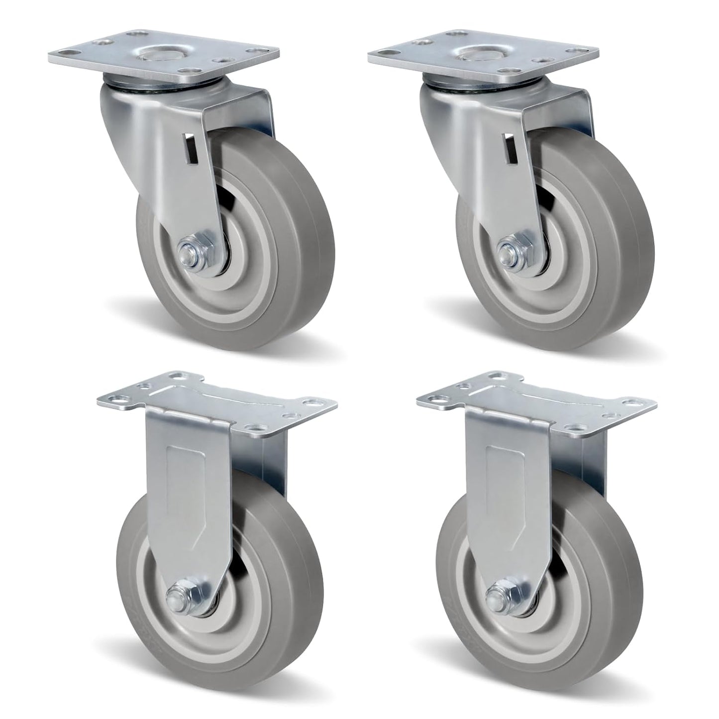 1-1/4" Wide Gray Rubber Quite Casters