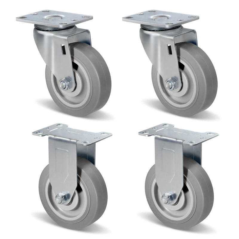 1-1/4" Wide Gray Rubber Quite Casters
