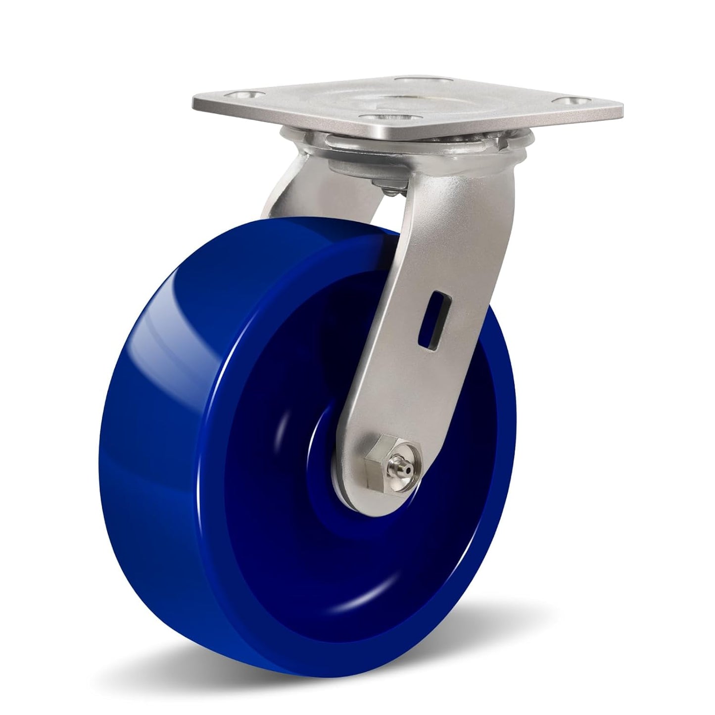 2" Wide Solid Polyurethane Stainless Steel Caster (Blue)