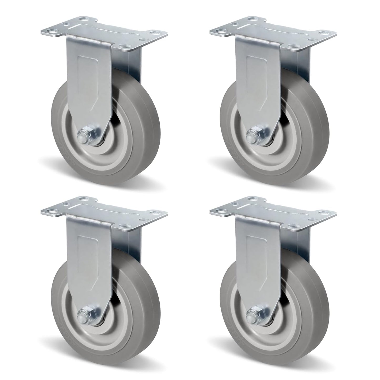1-1/4" Wide Gray Rubber Quite Casters