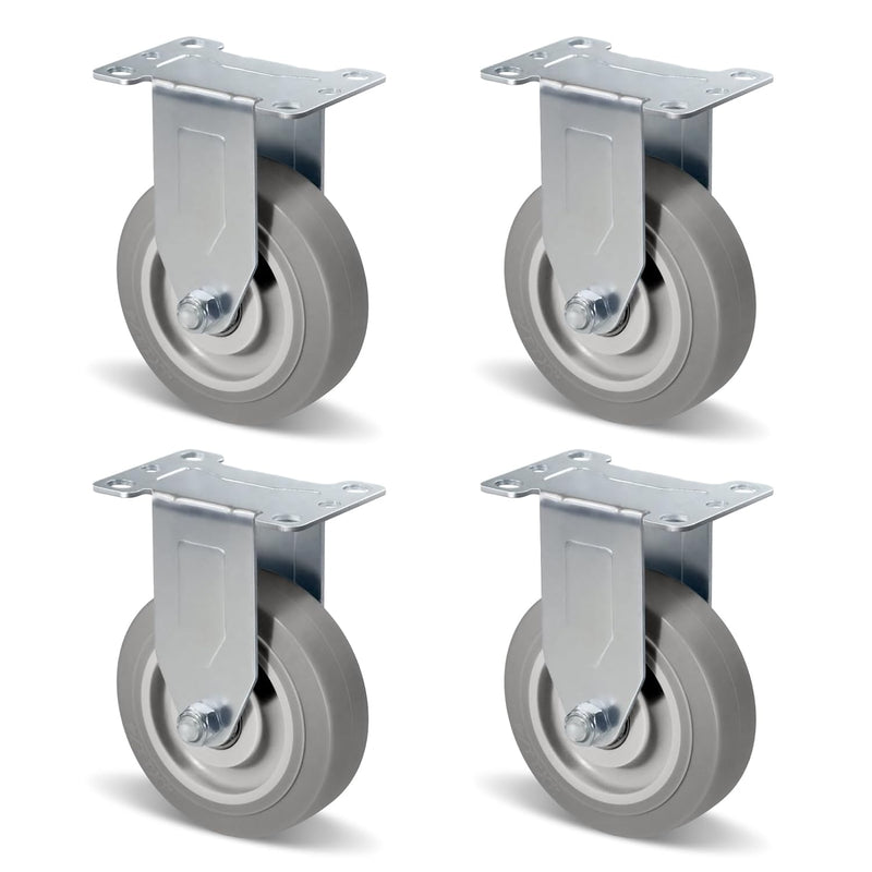 1-1/4" Wide Gray Rubber Quite Casters