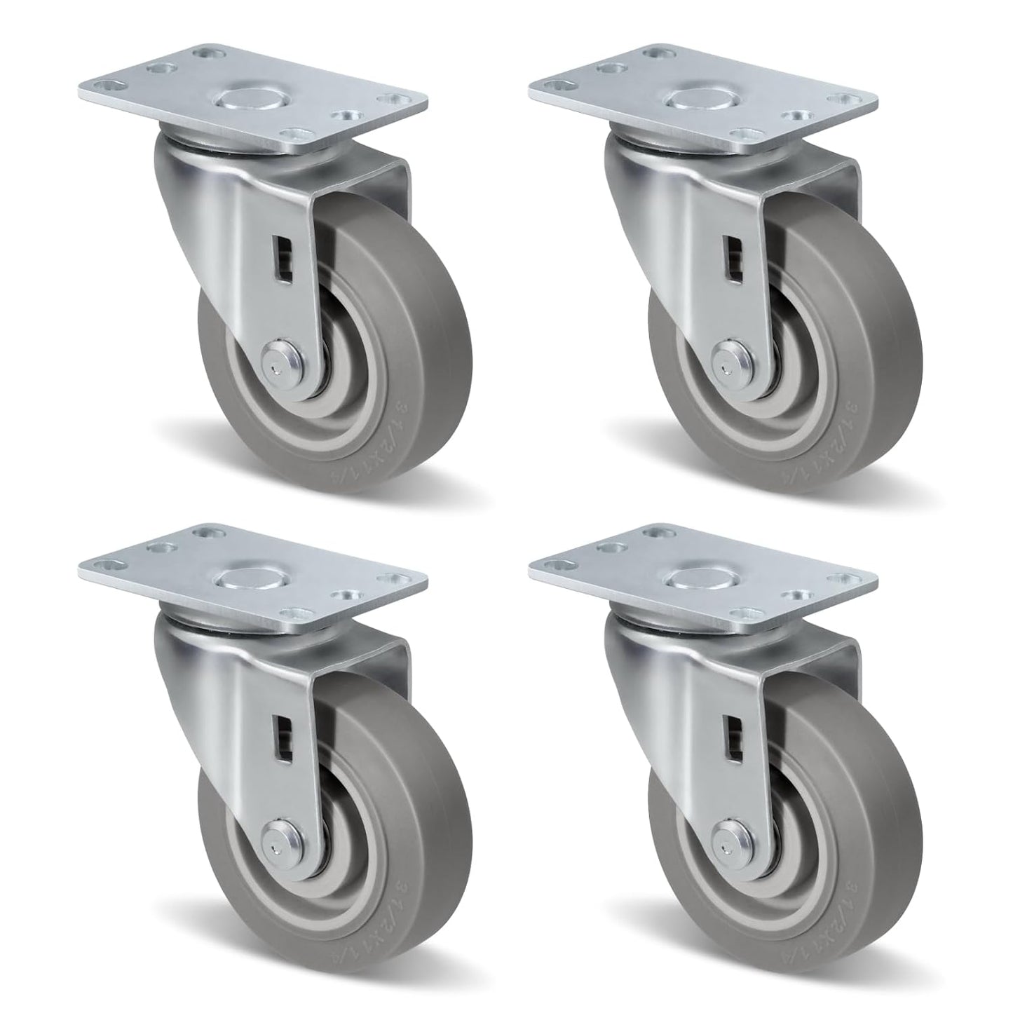 1-1/4" Wide Gray Rubber Quite Casters