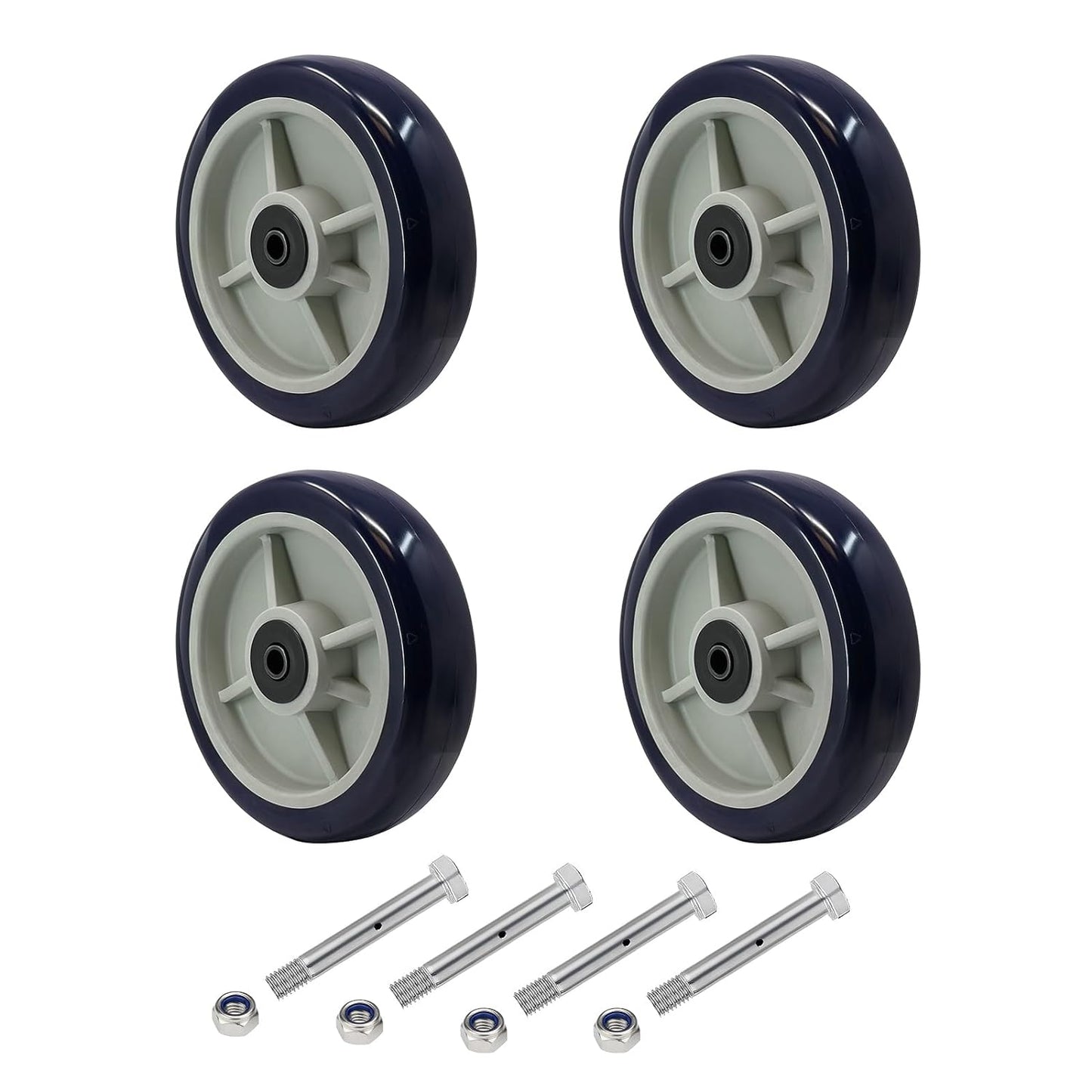 2" Wide Polyurethane on Polypropylene Wheels