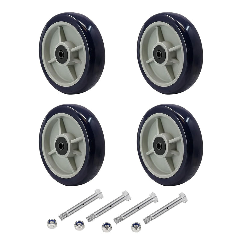 2" Wide Polyurethane on Polypropylene Wheels