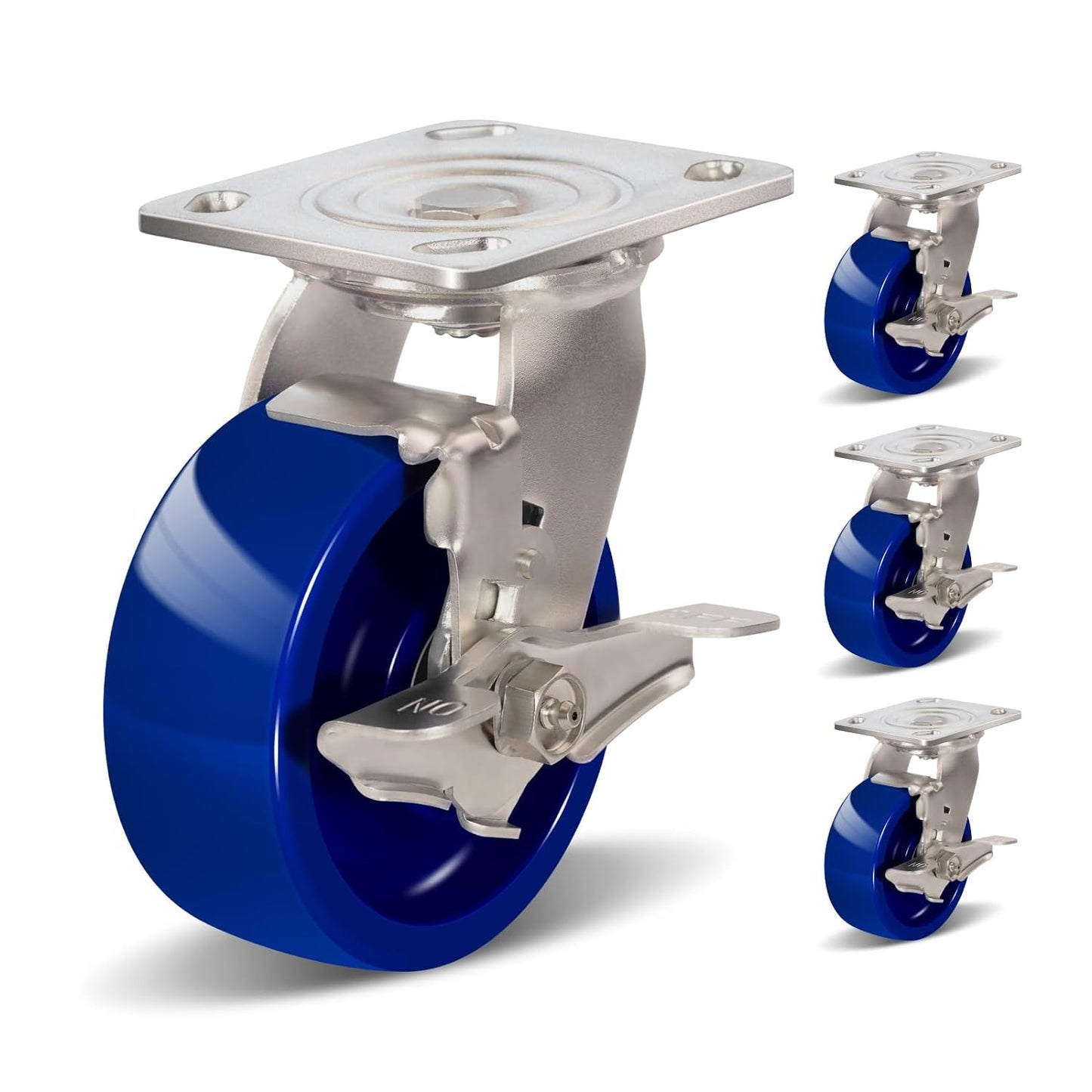 2" Wide Solid Polyurethane Caster (Blue)