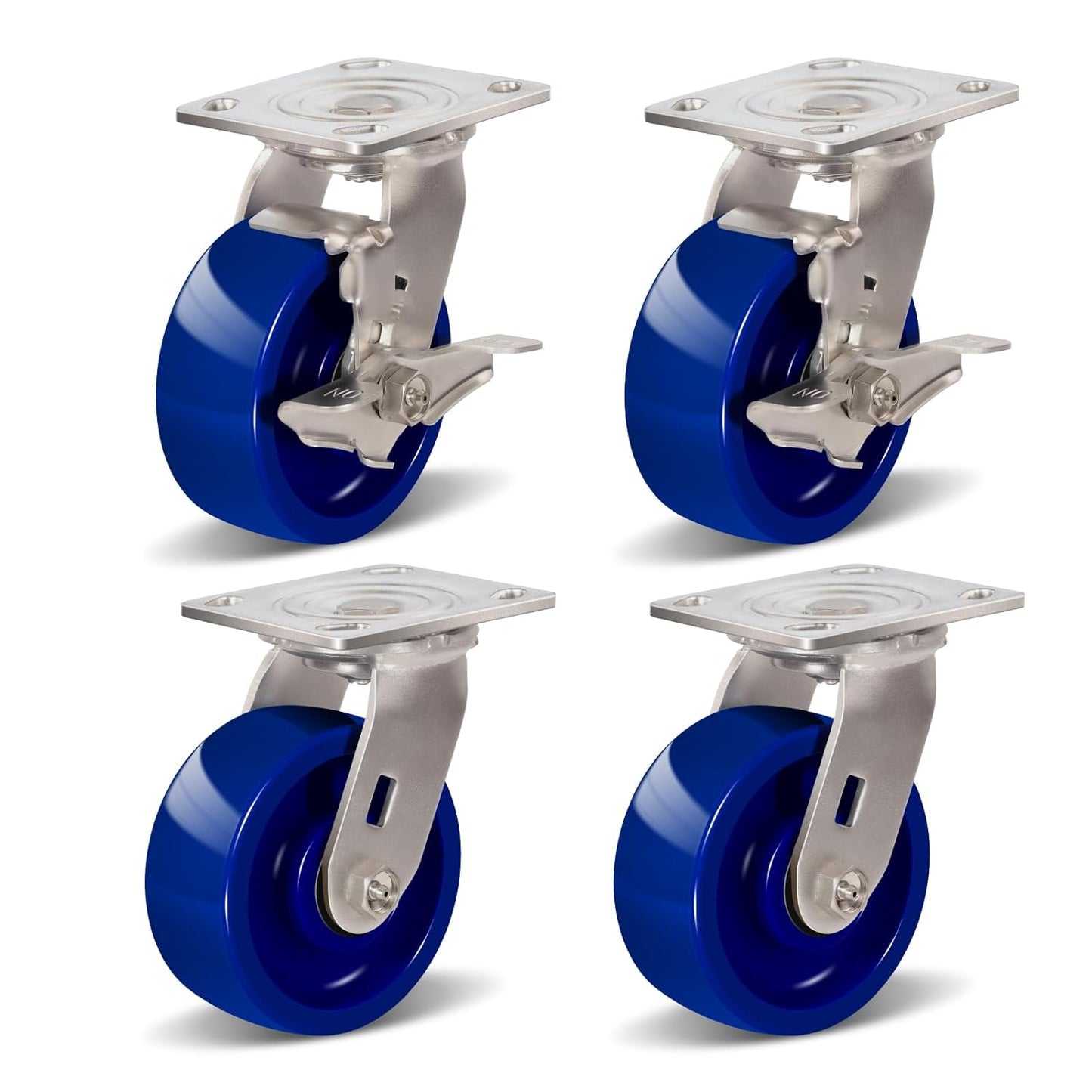 2" Wide Solid Polyurethane Caster (Blue)