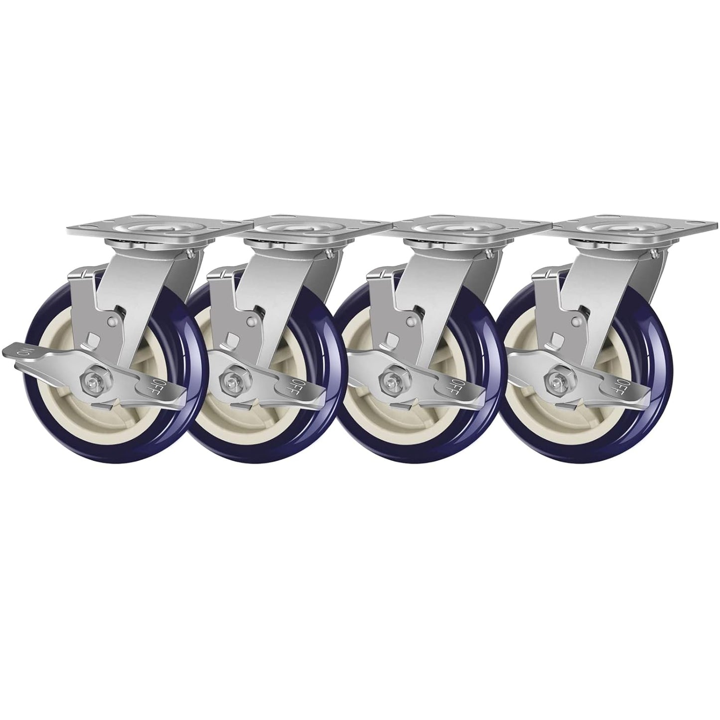 2" Wide Polyurethane on Polyolefin Casters