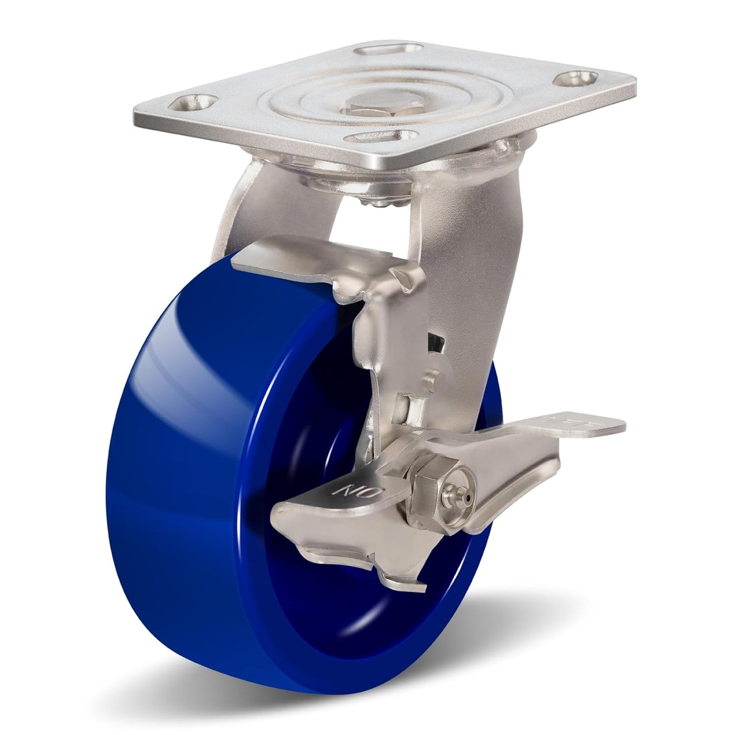2" Wide Solid Polyurethane Stainless Steel Caster (Blue)