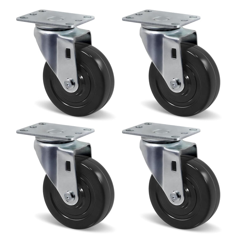 1-1/4" Wide Hard Rubber Casters