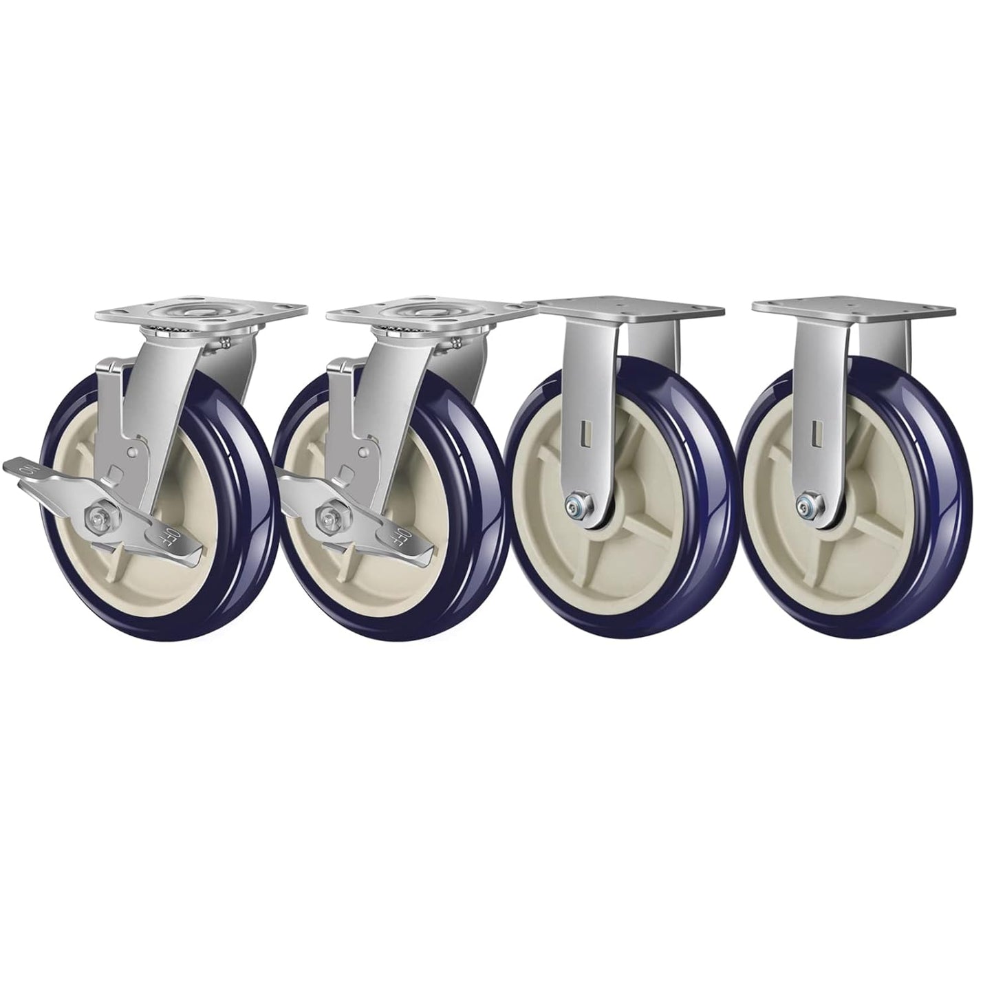 2" Wide Polyurethane on Polyolefin Casters