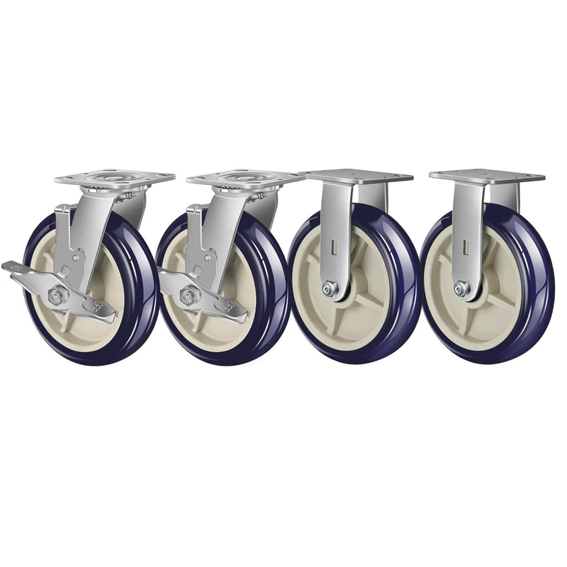 2" Wide Polyurethane on Polyolefin Casters