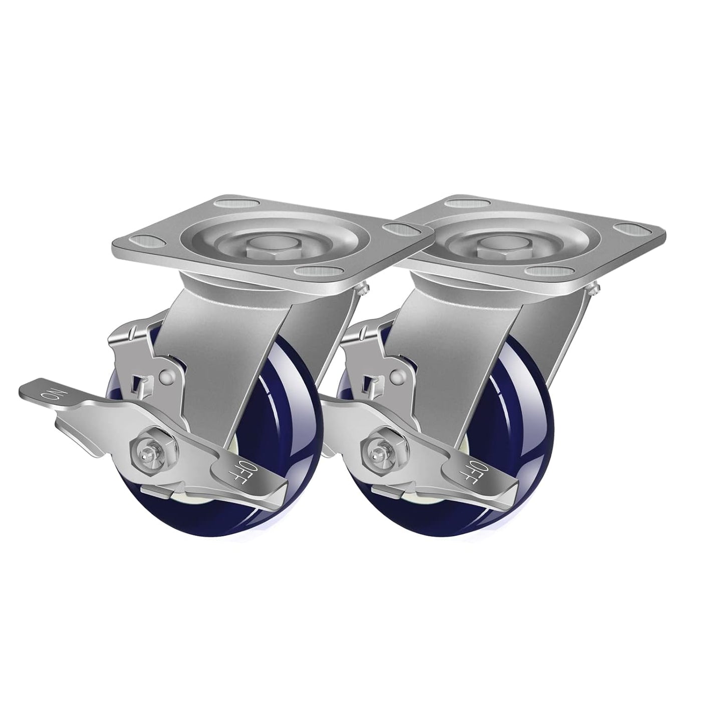 2" Wide Polyurethane on Polyolefin Casters