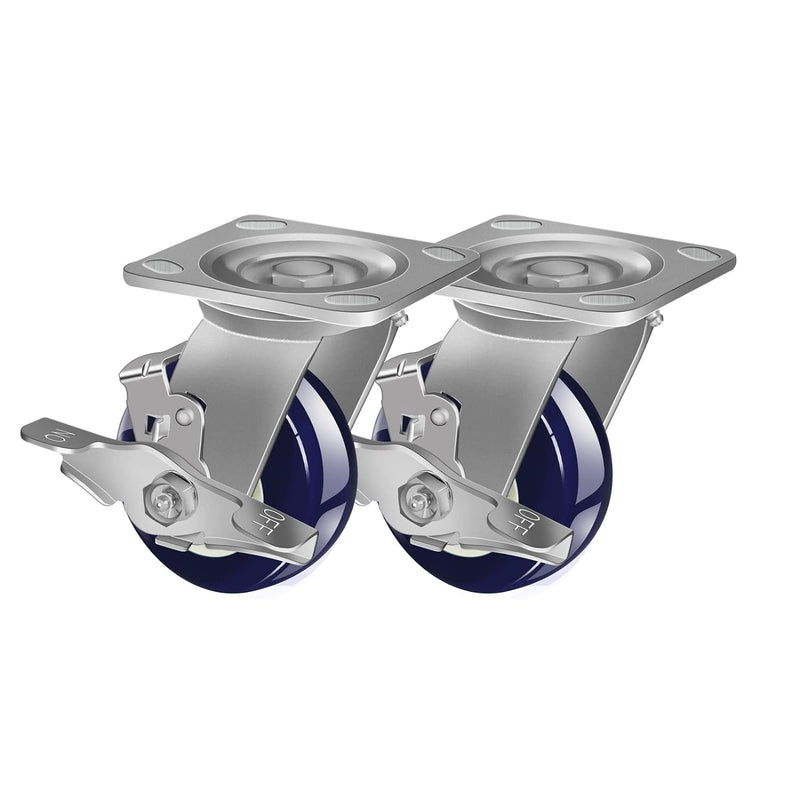 2" Wide Polyurethane on Polyolefin Casters