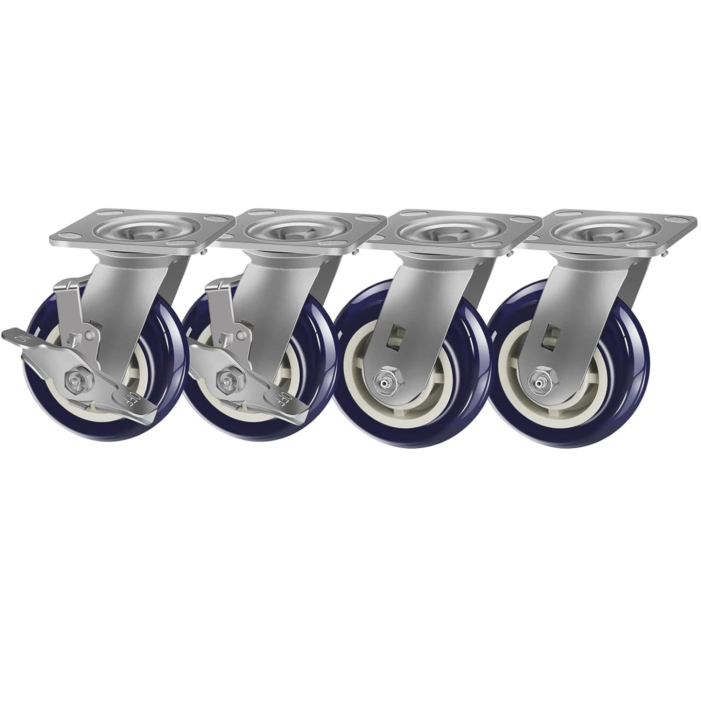 2" Wide Polyurethane on Polyolefin Casters
