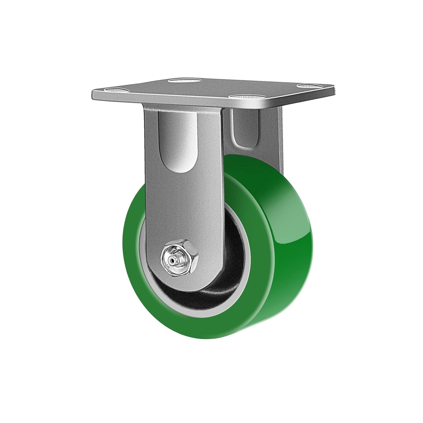 2" Wide Polyurethane on Aluminum Casters (Green)