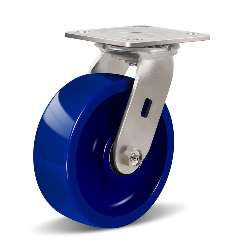2" Wide Solid Polyurethane Caster (Blue)