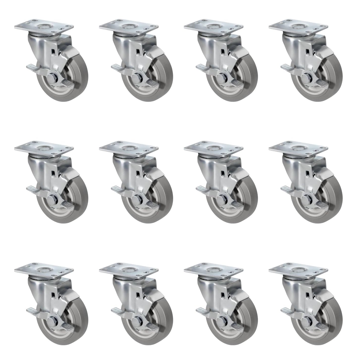 1-1/4" Wide Gray Rubber Quite Casters