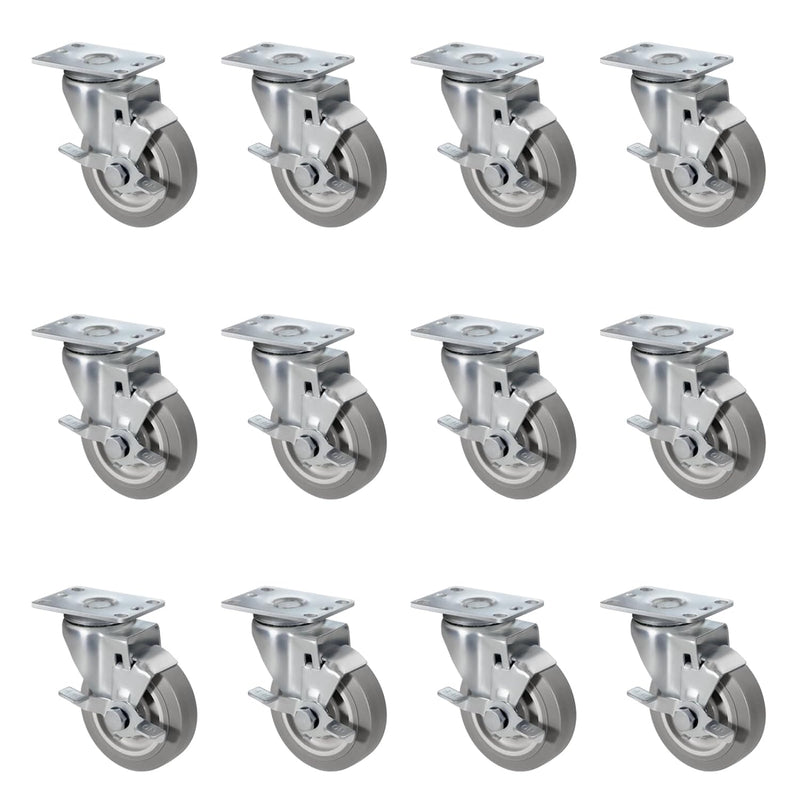 1-1/4" Wide Gray Rubber Quite Casters