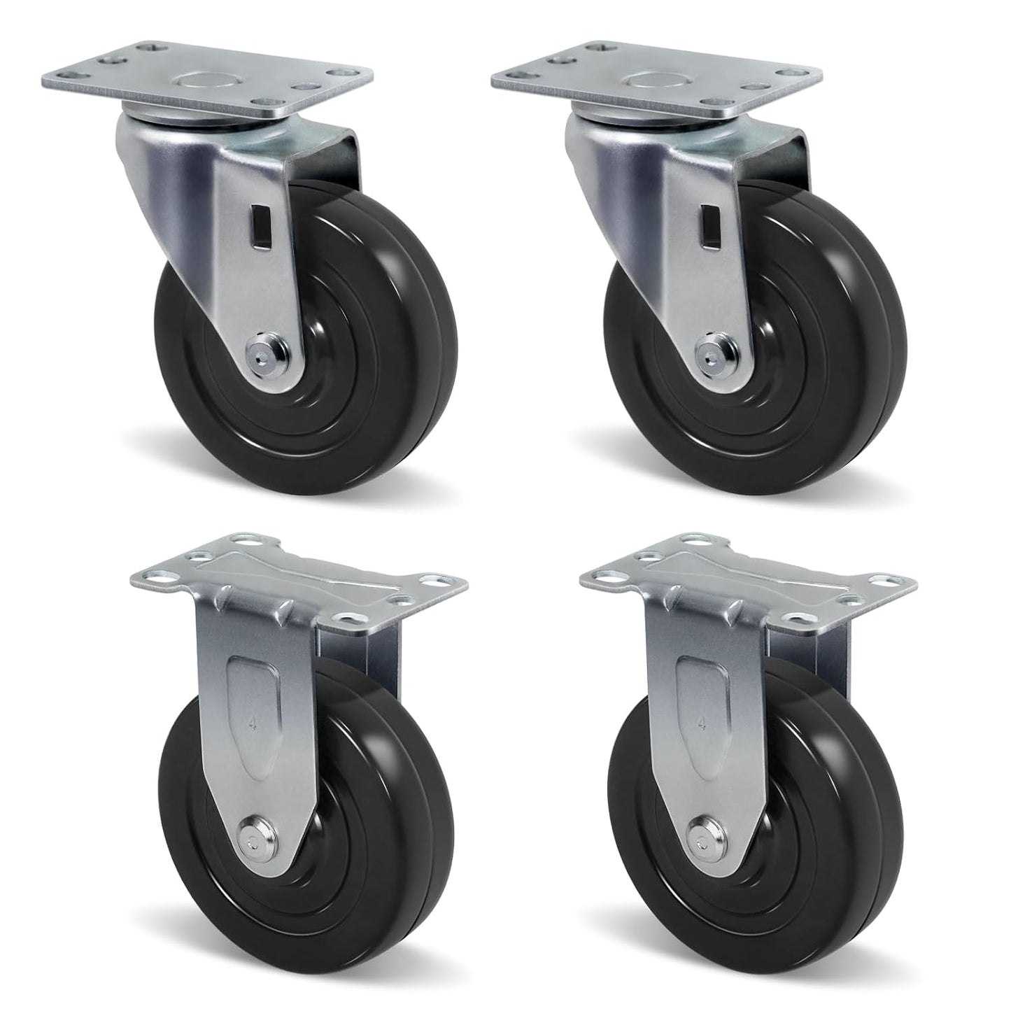 1-1/4" Wide Hard Rubber Casters