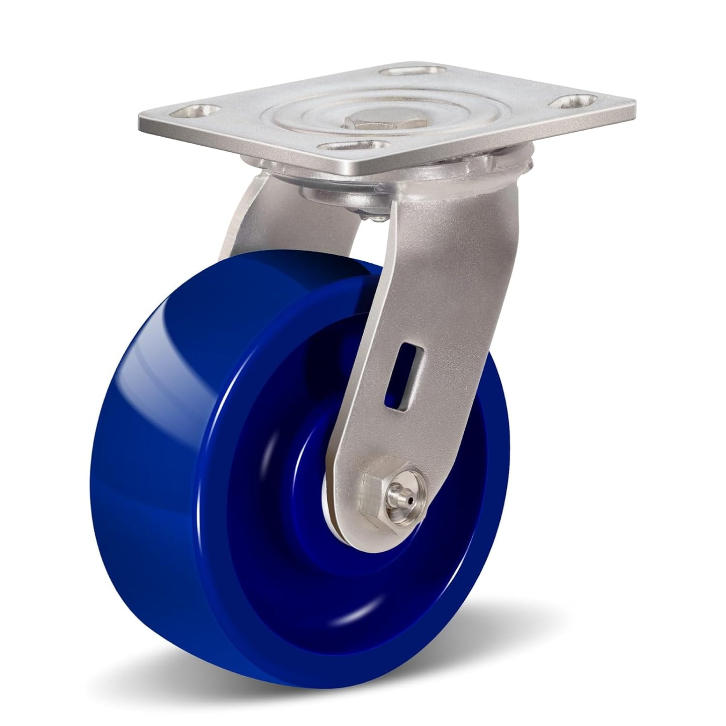 2" Wide Solid Polyurethane Stainless Steel Caster (Blue)